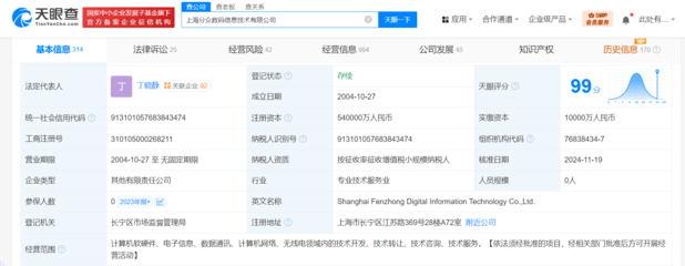 分眾數碼信息技術公司增資至54億，強化計算機軟硬件及網絡技術開發業務